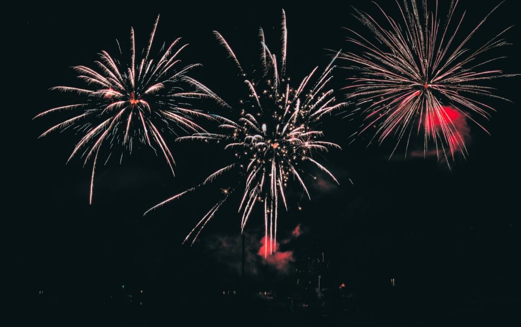 Three fireworks